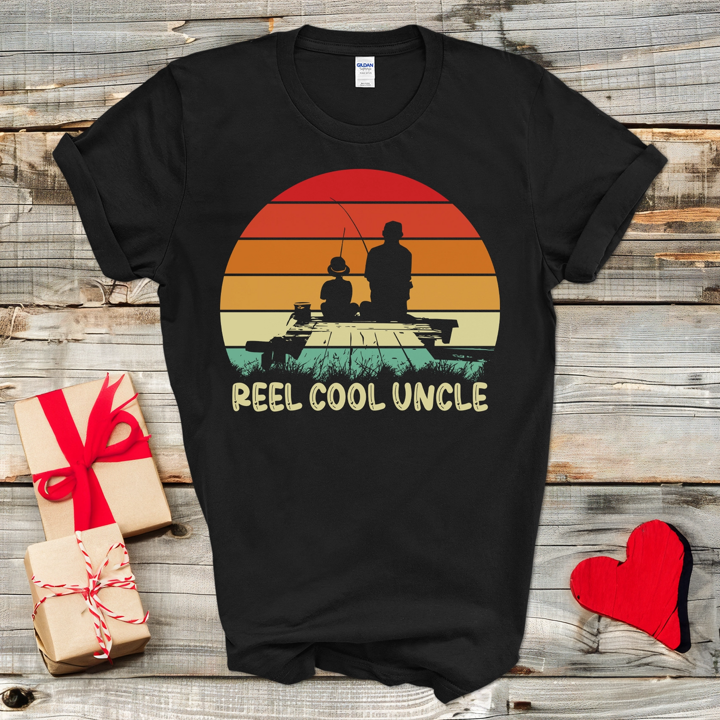 Fishing Sunset Uncle T-Shirt