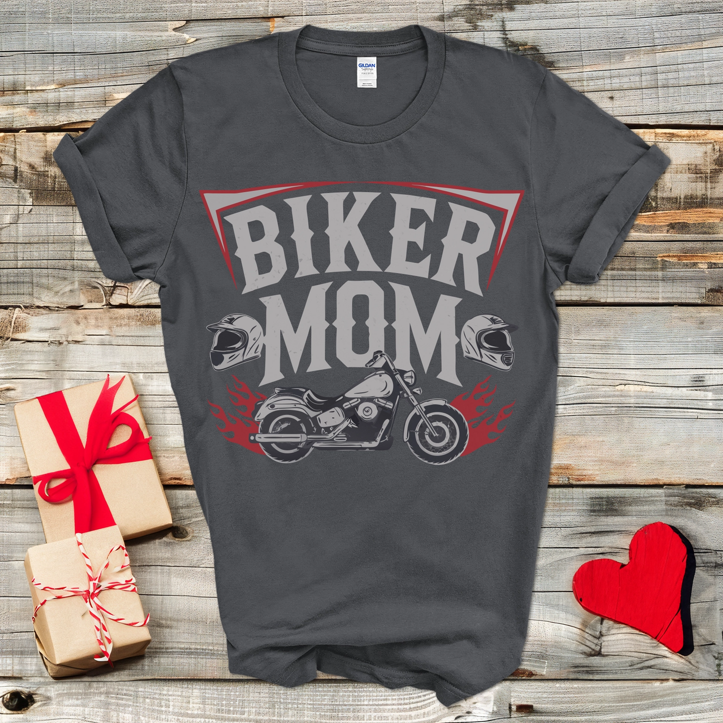 Biker Mom Flames T-Shirt