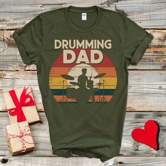 Sunset Drumming Dad T-Shirt