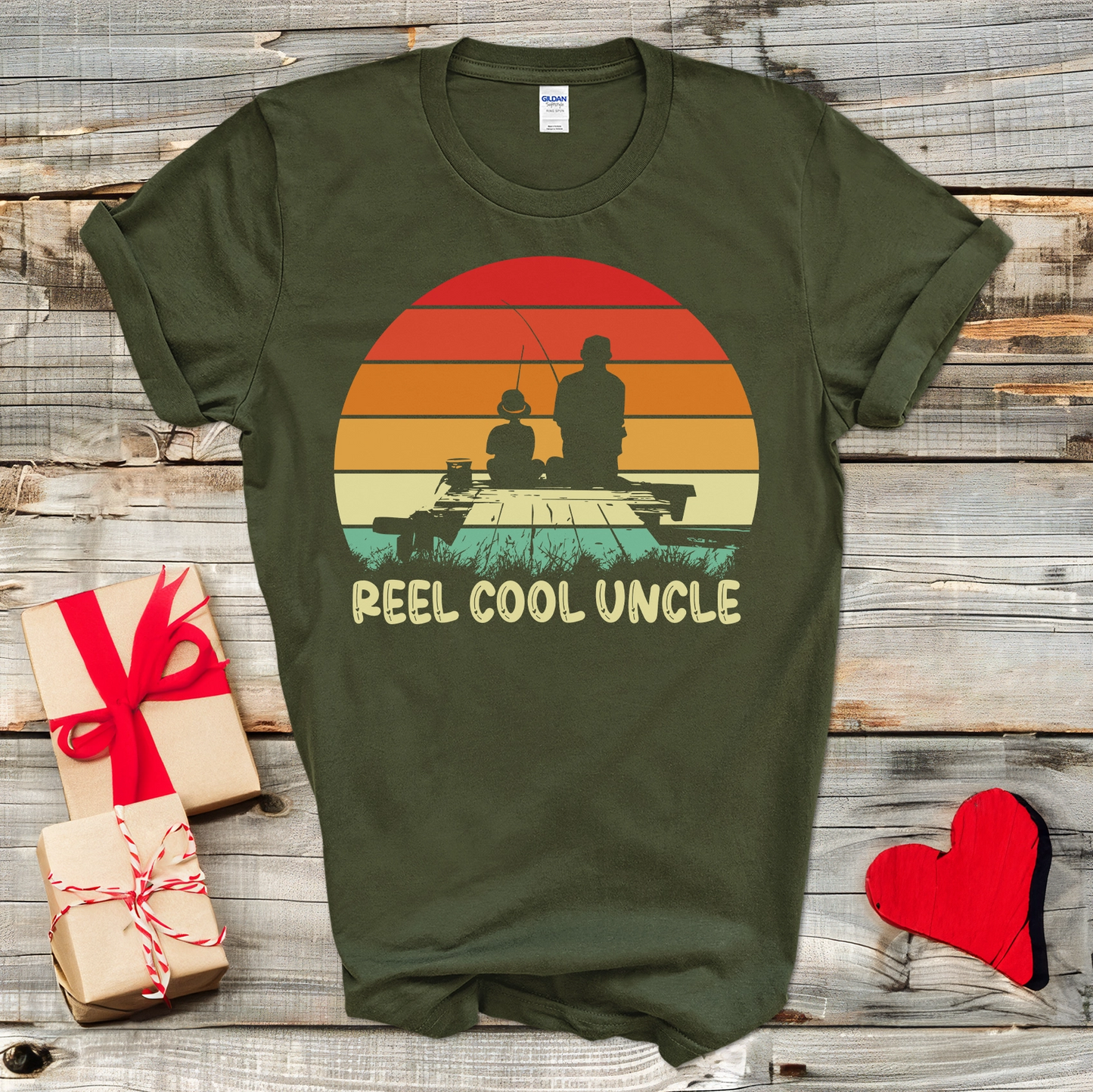 Fishing Sunset Uncle T-Shirt