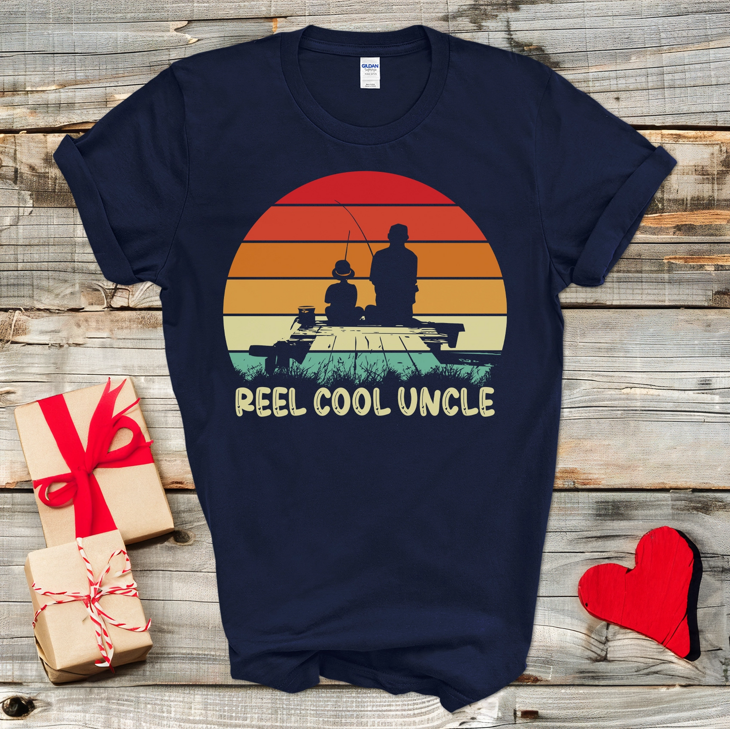 Fishing Sunset Uncle T-Shirt