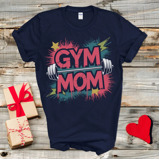 Barbell Splash Gym Mom T-Shirt