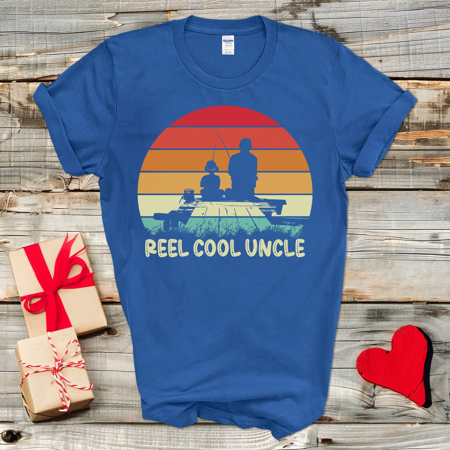 Fishing Sunset Uncle T-Shirt