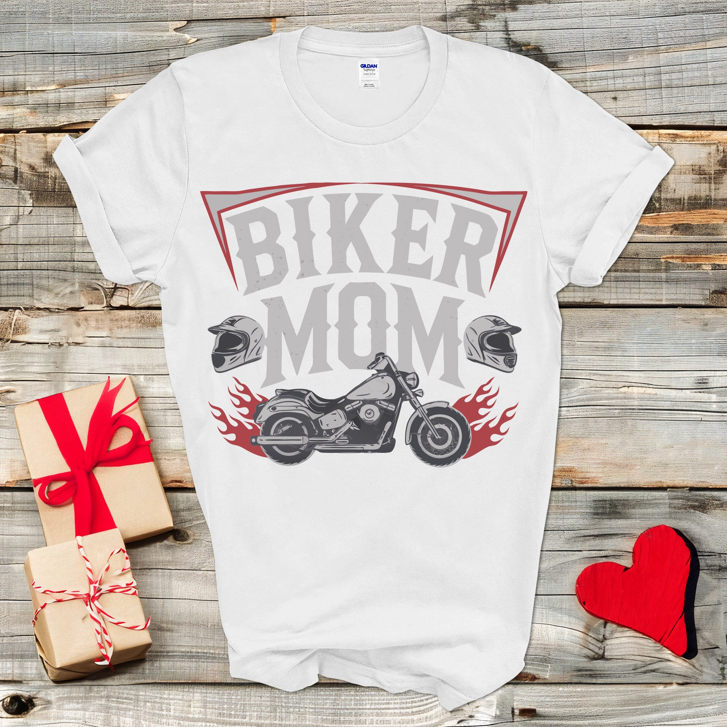 Biker Mom Flames T-Shirt