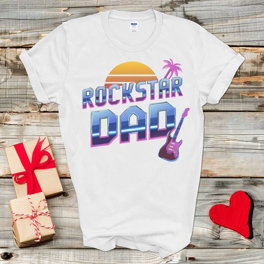 Retro Rockstar Dad T-Shirt